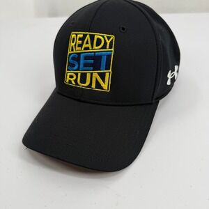Under Armour Mens Hat Ready Set Run Black Athletic Baseball Cap L/XL CarMax Logo